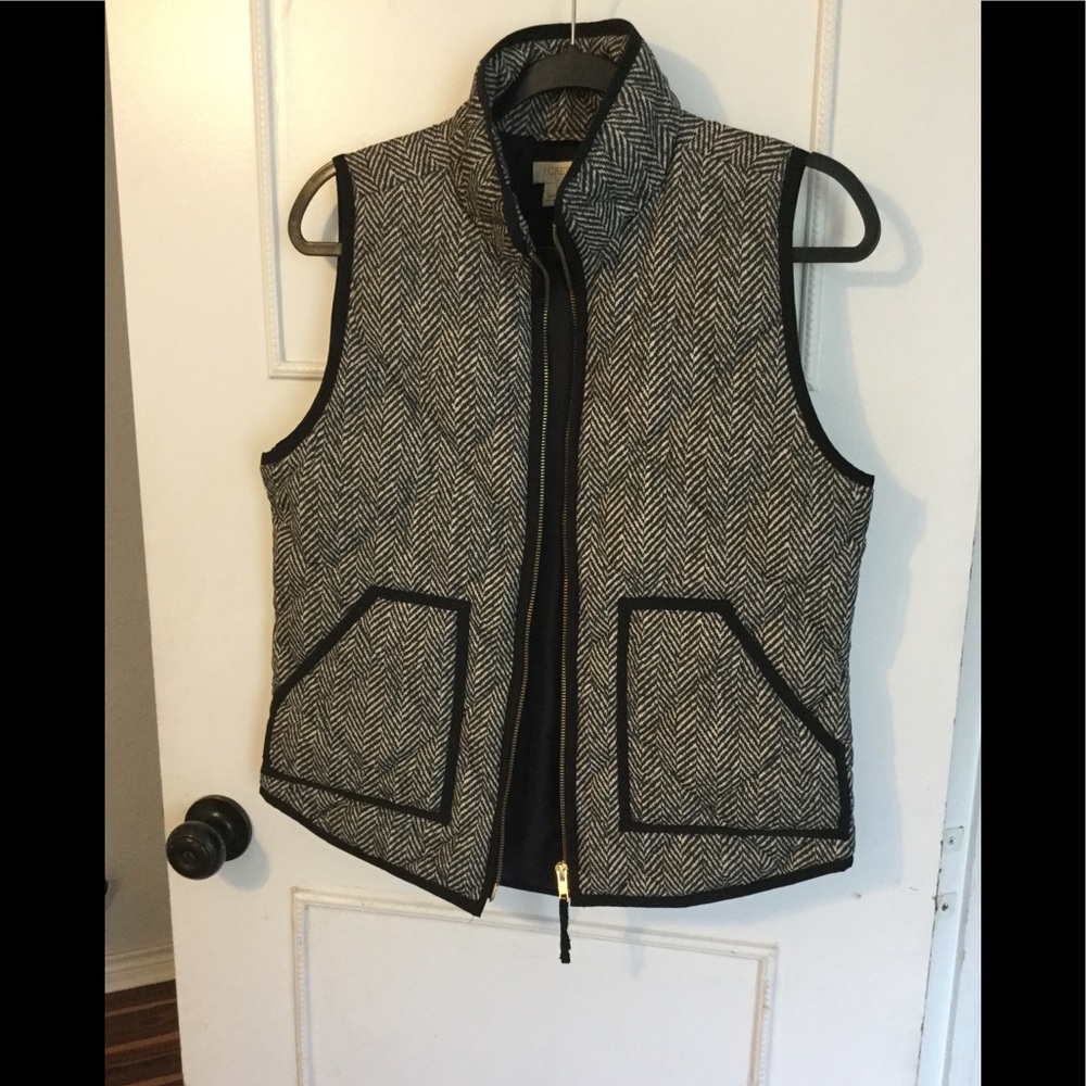 J. crew herringbone puffer vest size S EUC